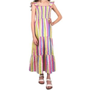 Zunie Girl Floral A-Line Ruffled Sleeve Long Dress Medium 7/8